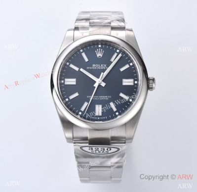 Clean Factory Super clone Rolex Oyster Perpetual 904L Stainless Steel Blue Dial Watch 3230 Clean 41 mm